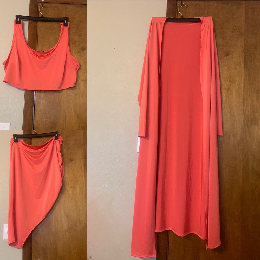 FashionNova Curve Coral 3 piece set Size 2x